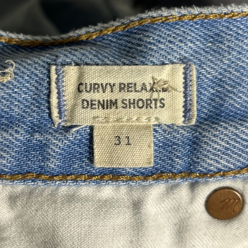 Madewell Curvy Relaxed Denim Shorts Light Wash Blue High Rise 31 CKP454160887 - Picture 3 of 8